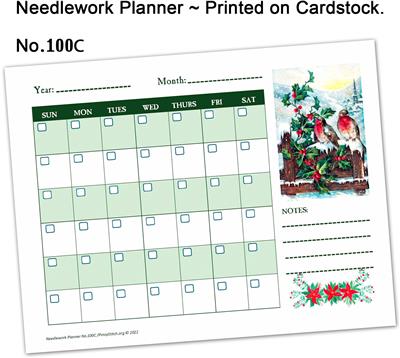(image for) Planner Needlework Sheet No.100C Holiday Perpetual Monthly Calendar Printed on Cardstock
